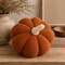 Busa Designs; Burnt Orange Sherpa Pumpkin Pillow with Sage Green Stem – 11", Jumbo Plush Fall Decor; Category:Pumpkin Decor; Image:2